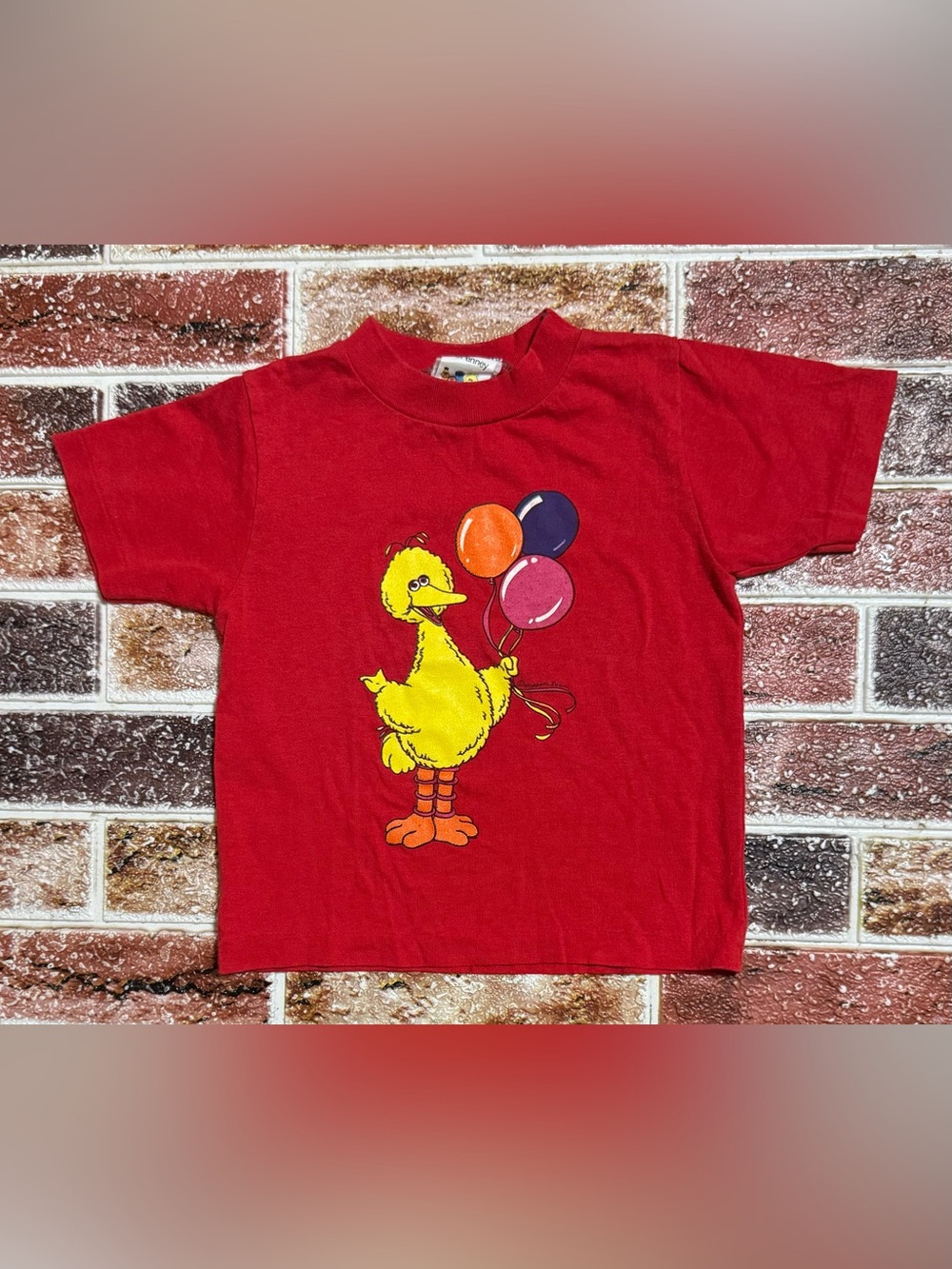 Vintage JcPenney Sesame Street Big Bird Birthday Tshirt 4-5 balloons RARE!